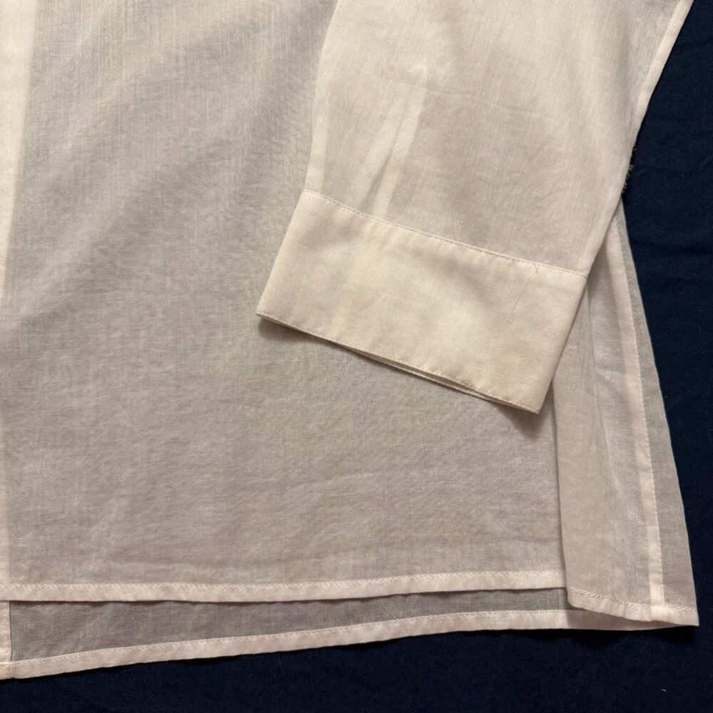 Gap Cotton Voile Pintuck Blouse | White Classic Button Front Shirt | XL - Picture 11 of 14
